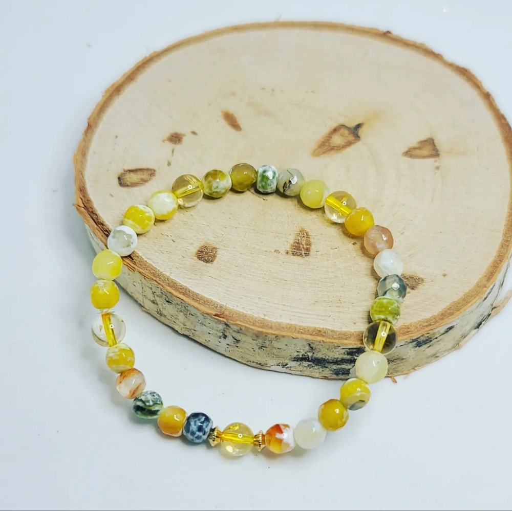 Faceted Bumble Bee Agate bracelet 6 mm